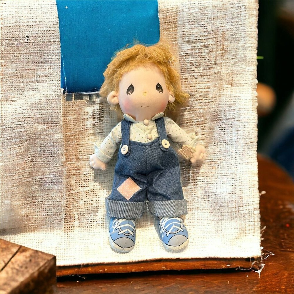 Precious Moment Boy Cloth Doll Flippy Praise The Lord Last Moments Collection